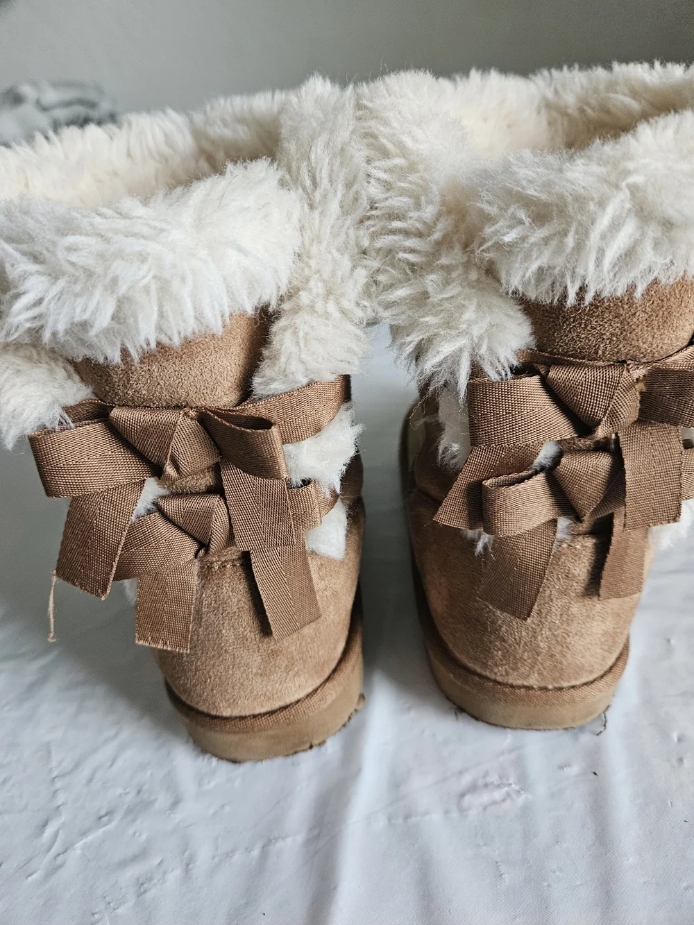 Women's Tan Faux-Shearling Winter Boots